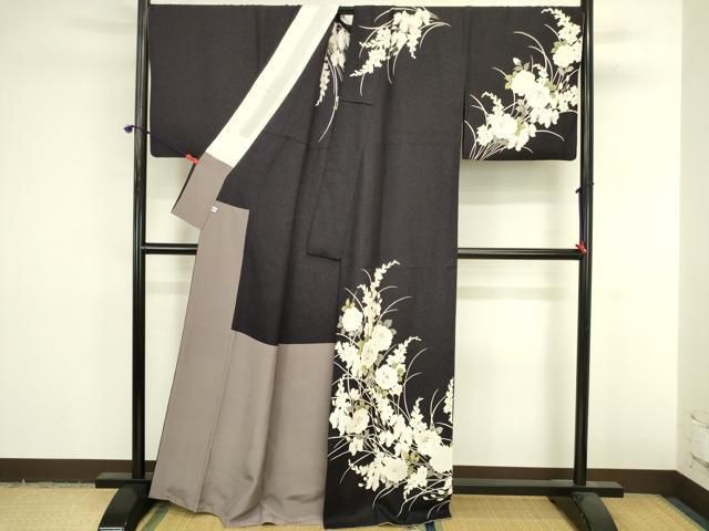 平和屋着物●Lako Kula　訪問着　薔薇　バラ　草花　金通し地　胴抜き仕立て　正絹　逸品　DABK2987op