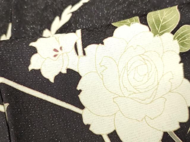 平和屋着物●Lako Kula　訪問着　薔薇　バラ　草花　金通し地　胴抜き仕立て　正絹　逸品　DABK2987op