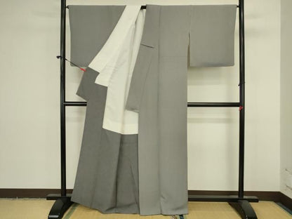 平和屋着物●江戸小紋　万筋　羊羹色×白練色　正絹　逸品　DABK2989op