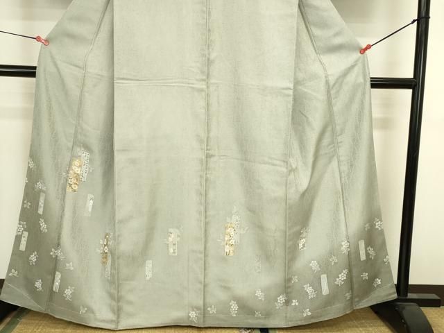 平和屋着物●豪華色留袖　作家物　駒刺繍　短冊花文　金彩　正絹　逸品　未使用　DABK2997op