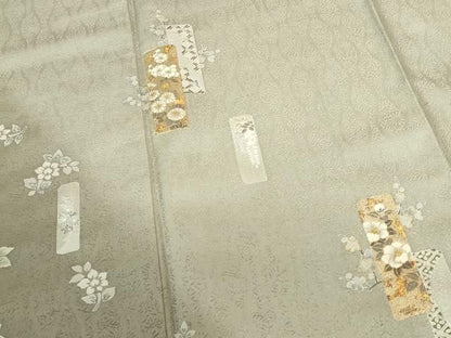 平和屋着物●豪華色留袖　作家物　駒刺繍　短冊花文　金彩　正絹　逸品　未使用　DABK2997op