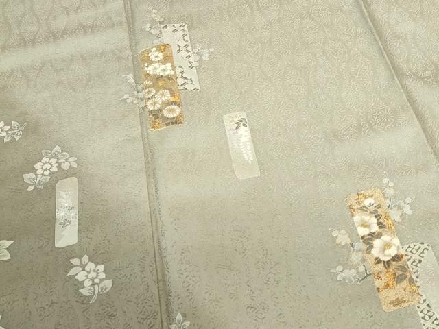 平和屋着物●豪華色留袖　作家物　駒刺繍　短冊花文　金彩　正絹　逸品　未使用　DABK2997op