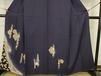 平和屋着物●訪問着　花唐草文　暈し染め　金彩　正絹　逸品　DABK3000op