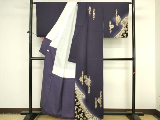 平和屋着物●訪問着　花唐草文　暈し染め　金彩　正絹　逸品　DABK3000op