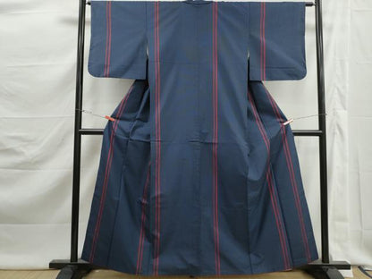 平和屋着物■本場縞大島紬　間道　正絹　逸品　DABK3003qa