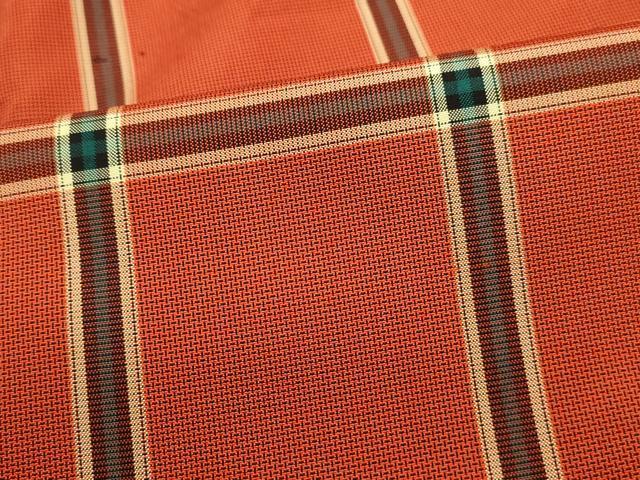 平和屋着物■本場縞大島紬　格子文　正絹　逸品　未使用　DABK3004qa