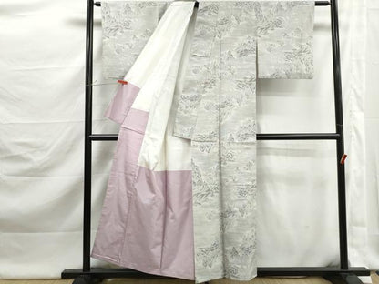 平和屋着物■本場大島紬　白大島　風景文　正絹　逸品　DABK3008qa