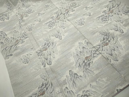 平和屋着物■本場大島紬　白大島　風景文　正絹　逸品　DABK3008qa