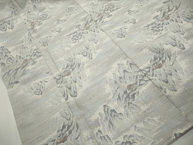 平和屋着物■本場大島紬　白大島　風景文　正絹　逸品　DABK3008qa