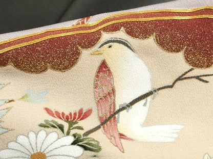 平和屋着物■豪華黒留袖　作家物　駒刺繍　地紙花鳥文　宝尽くし　暈し染め　金彩　正絹　逸品　DABK3012qa