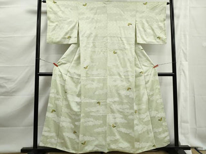 平和屋着物■上質な小紋　絞り　舞蝶雲文　正絹　逸品　DABK3014qa