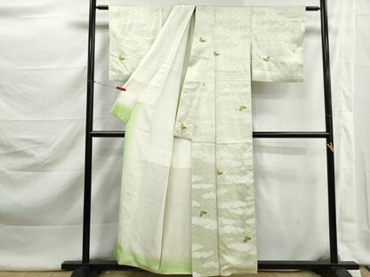 平和屋着物■上質な小紋　絞り　舞蝶雲文　正絹　逸品　DABK3014qa