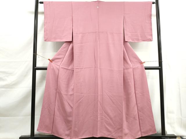 平和屋着物■上質な色無地　丸地紋　退紅色　正絹　逸品　DABK3016qa