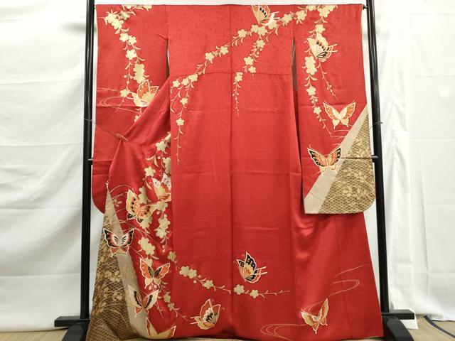 平和屋着物■豪華振袖　花蝶文　金彩　正絹　逸品　DABK3025qa