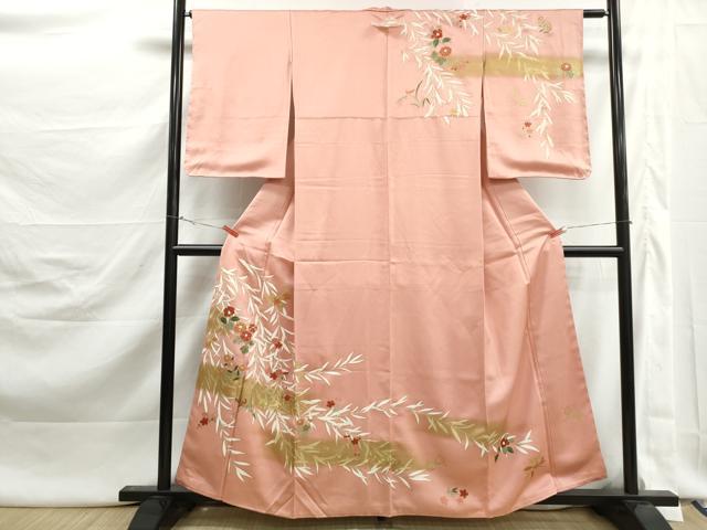平和屋着物■訪問着　草花文　椿　枝梅　金彩　正絹　逸品　DABK3038qa
