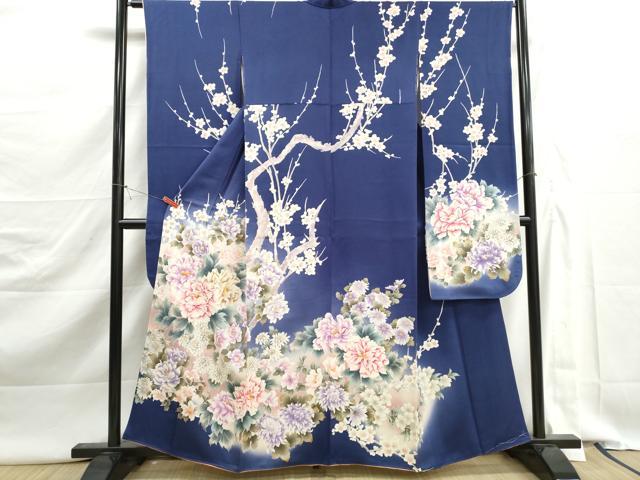 平和屋着物●豪華振袖　刺繍　草花文　牡丹　正絹　逸品　DABK3040qa