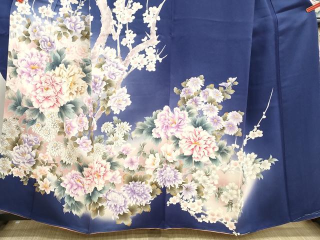 平和屋着物●豪華振袖　刺繍　草花文　牡丹　正絹　逸品　DABK3040qa