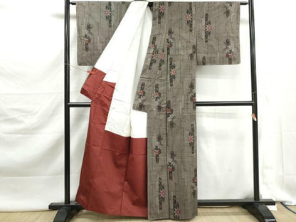 平和屋着物■本場大島紬　9マルキ　抽象花文　正絹　逸品　DABK3047qa