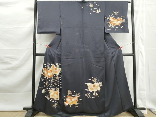平和屋着物■訪問着　駒刺繍　冊子花文　金彩　正絹　逸品　DABK3053qa