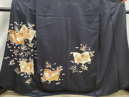 平和屋着物■訪問着　駒刺繍　冊子花文　金彩　正絹　逸品　DABK3053qa