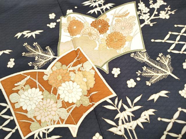 平和屋着物■訪問着　駒刺繍　冊子花文　金彩　正絹　逸品　DABK3053qa