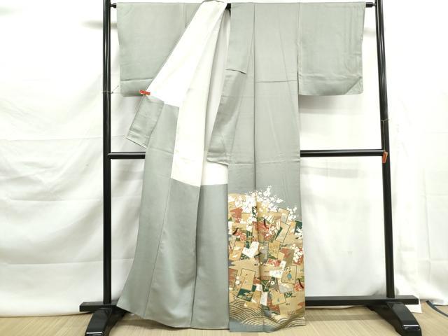 平和屋着物■豪華色留袖　人物風景文　百人一首　金銀彩　正絹　逸品　DABK3057qa