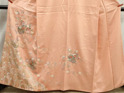 平和屋着物■訪問着　青海波花車文　金彩　正絹　逸品　DABK3060qa