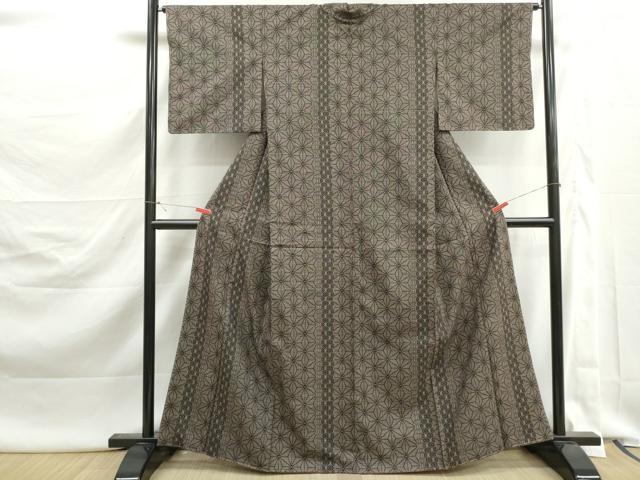 平和屋着物■本場大島紬　7マルキ　麻の葉間道　正絹　逸品　未使用　DABK3071qa