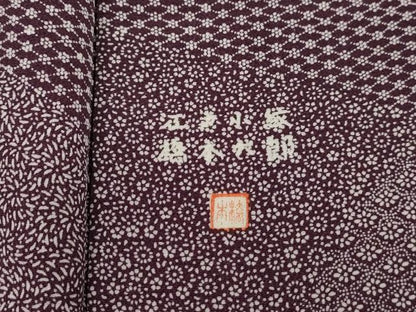 平和屋着物■江戸小紋　吉祥花小紋柄　寄せ小紋柄　橋本六郎　正絹　逸品　DABK3084qa