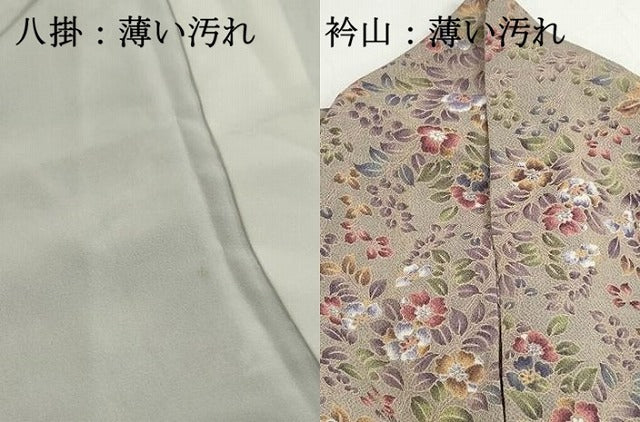 平和屋着物■上質な小紋　草花文　鬼しぼ縮緬　正絹　逸品　DABK3090qa