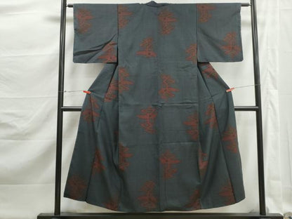 平和屋着物■本場大島紬　7マルキ　幾何学文　正絹　逸品　DABK3105qa