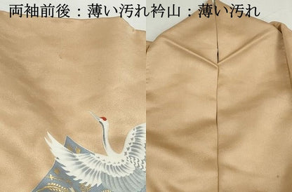 平和屋着物■訪問着　群鶴花文　暈し染め　金彩　ロング丈　正絹　逸品　DABK3117qa