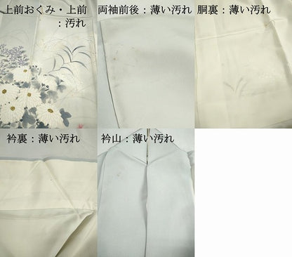 平和屋着物■訪問着　作家物　手描き　草花文　暈し染め　正絹　逸品　DABK3118qa