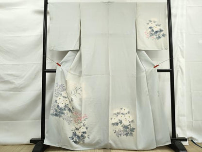 平和屋着物■訪問着　作家物　手描き　草花文　暈し染め　正絹　逸品　DABK3118qa