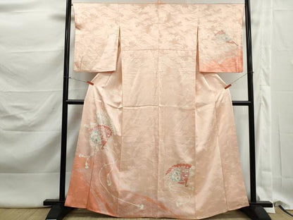 平和屋着物■訪問着　扇面貝桶花文　暈し染め　金銀彩　やまと誂製　正絹　逸品　DABK3120qa
