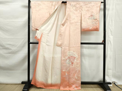平和屋着物■訪問着　扇面貝桶花文　暈し染め　金銀彩　やまと誂製　正絹　逸品　DABK3120qa