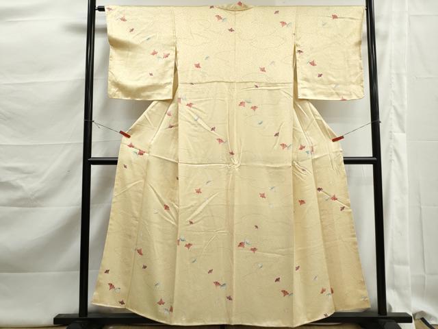 平和屋着物■上質な小紋　舞銀杏文　正絹　逸品　DABK3121qa