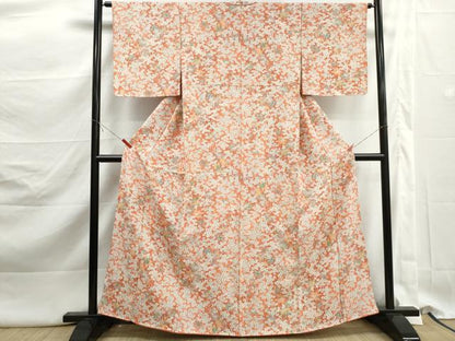平和屋着物■上質な小紋　枝花文　金彩　正絹　逸品　DABK3123qa