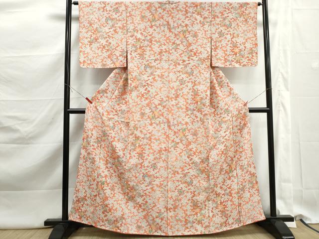 平和屋着物■上質な小紋　枝花文　金彩　正絹　逸品　DABK3123qa
