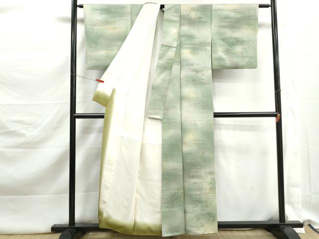 平和屋着物■上質な小紋　霞樹林文　暈し染め　正絹　逸品　DABK3125qa