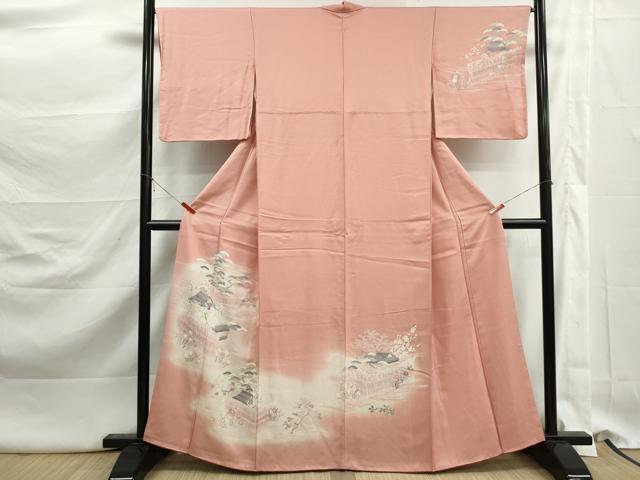 平和屋着物■訪問着　風景花文　暈し染め　金彩　正絹　逸品　DABK3126qa