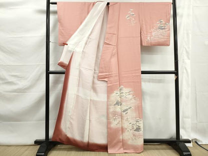 平和屋着物■訪問着　風景花文　暈し染め　金彩　正絹　逸品　DABK3126qa