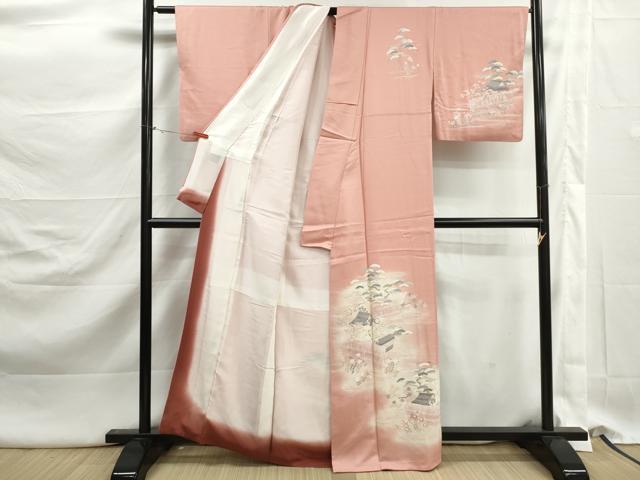 平和屋着物■訪問着　風景花文　暈し染め　金彩　正絹　逸品　DABK3126qa