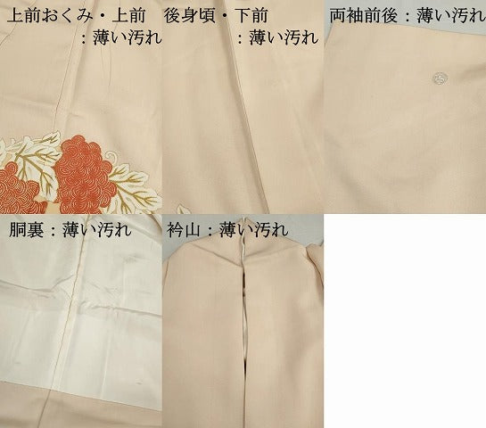 平和屋着物■豪華色留袖　駒刺繍　花丸菱文　金彩　正絹　逸品　DABK3135qa