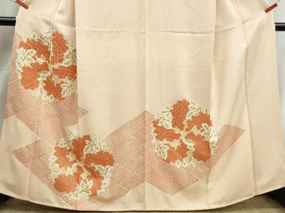平和屋着物■豪華色留袖　駒刺繍　花丸菱文　金彩　正絹　逸品　DABK3135qa