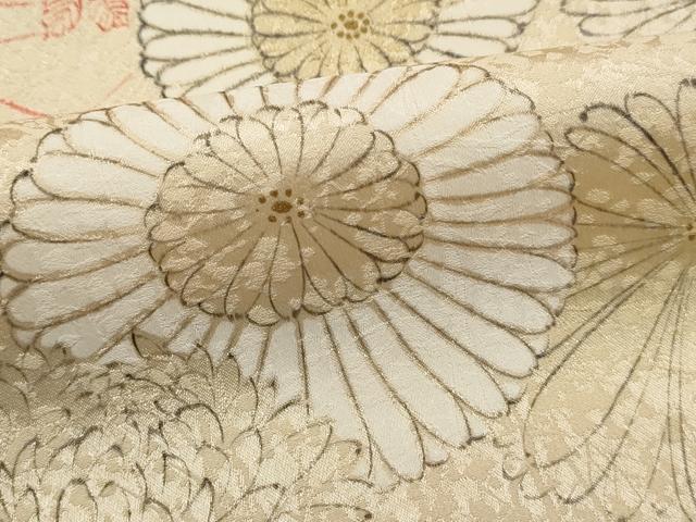 平和屋着物■上質な小紋　手描き　草花文　菊尽くし　正絹　逸品　DABK3147qa