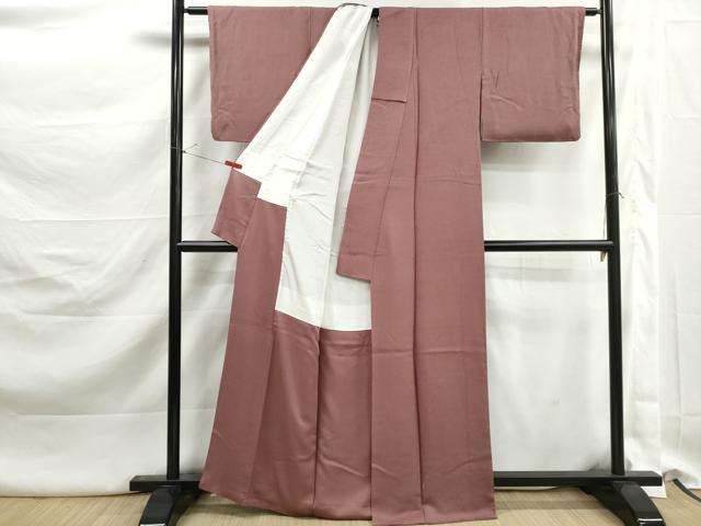 平和屋着物■上質な色無地　草花地紋　宗伝唐茶色　正絹　逸品　DABK3148qa