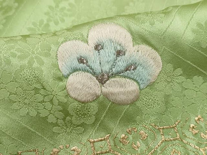 平和屋着物■訪問着　駒刺繍　草花文　暈し染め　金銀糸　正絹　逸品　DABK3149qa