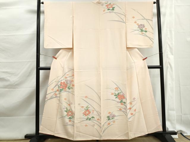 平和屋着物■訪問着　駒刺繍　草花文　暈し染め　金彩　正絹　逸品　DABK3153qa