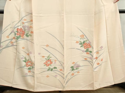 平和屋着物■訪問着　駒刺繍　草花文　暈し染め　金彩　正絹　逸品　DABK3153qa